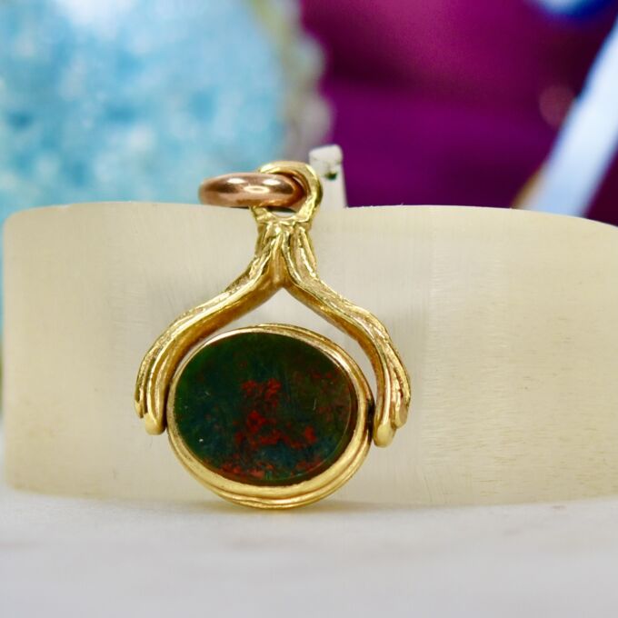 Two Sided Spinner Fob Pendant in 9ct Gold