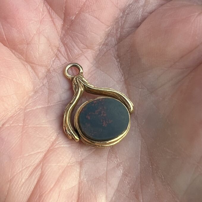 Two Sided Spinner Fob Pendant in 9ct Gold
