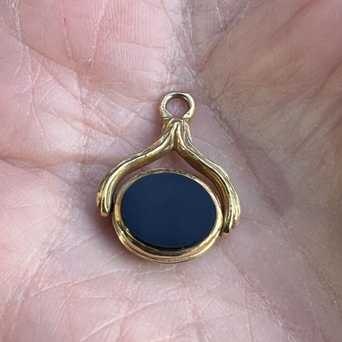 Two Sided Spinner Fob Pendant in 9ct Gold