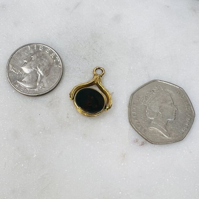 Two Sided Spinner Fob Pendant in 9ct Gold