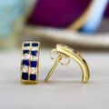 Blue and White Earrings in 9ct Gold