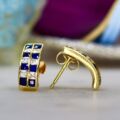 Blue and White Earrings in 9ct Gold