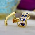 Blue and White Earrings in 9ct Gold