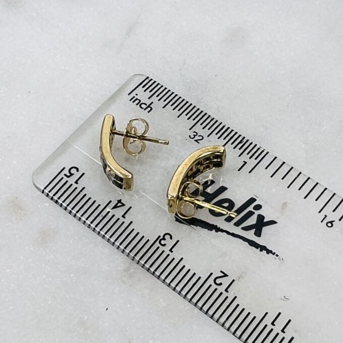 Blue and White Earrings in 9ct Gold