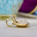 Pavé Set Purse Charm Pendant in 9ct Gold