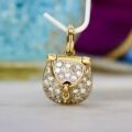 Pavé Set Purse Charm Pendant in 9ct Gold