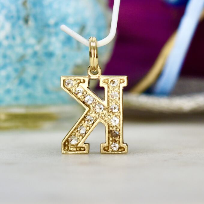 Initial Letter K Pendant in 9ct Gold