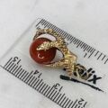 Talon and Carnelian Ball Pendant in 9ct Gold