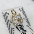 Pavé Set Purse Charm Pendant in 9ct Gold