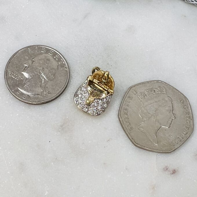 Pavé Set Purse Charm Pendant in 9ct Gold
