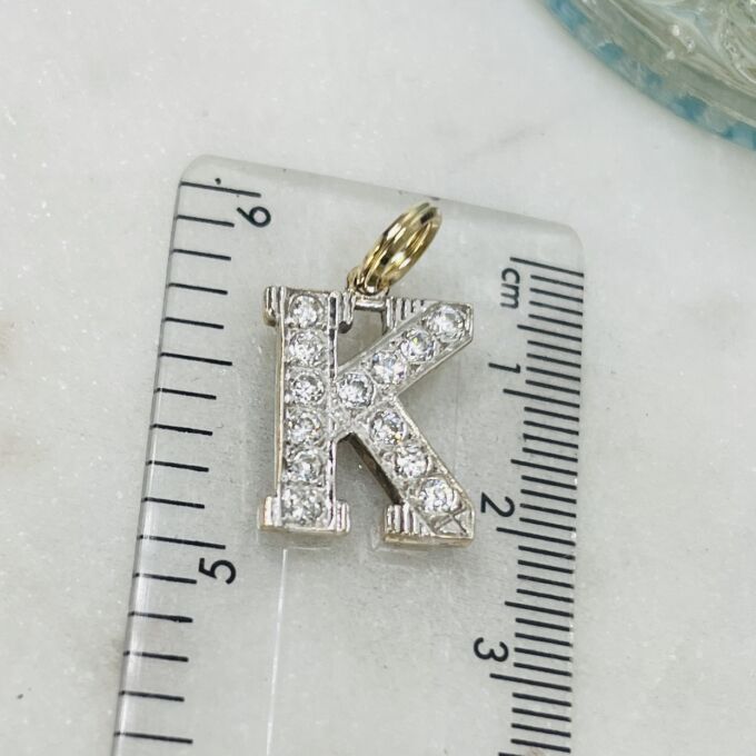 Initial Letter K Pendant in 9ct Gold