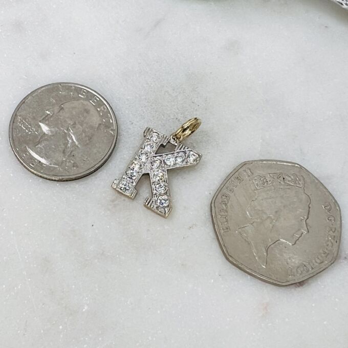 Initial Letter K Pendant in 9ct Gold