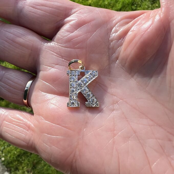 Initial Letter K Pendant in 9ct Gold