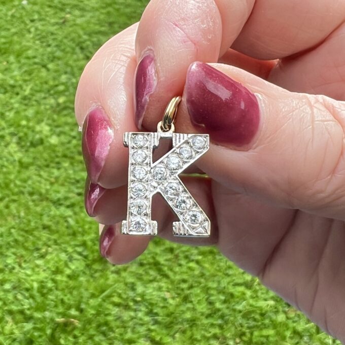 Initial Letter K Pendant in 9ct Gold