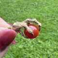 Talon and Carnelian Ball Pendant in 9ct Gold