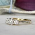 Three Stone Lab Grown Diamond Ring in 14ct Yellow Gold