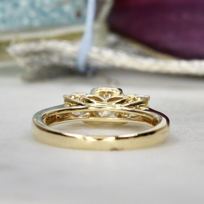 Three Stone Lab Grown Diamond Ring in 14ct Yellow Gold