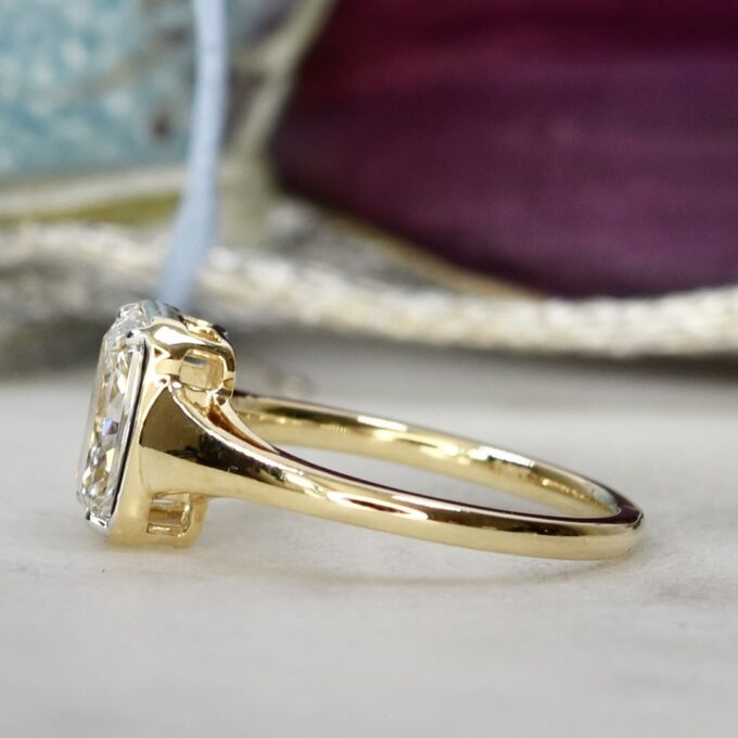 Lab Grown 2ct Radiant Diamond Solitaire in 14ct Yellow Gold