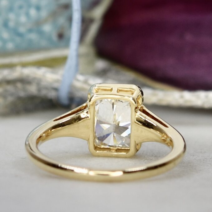 Lab Grown 2ct Radiant Diamond Solitaire in 14ct Yellow Gold