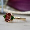 Pink and Green Tourmaline Ring in 18ct Rose Gold