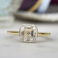 Lab Grown 2ct Asscher Diamond Solitaire in 14ct Yellow Gold