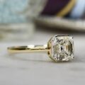 Lab Grown 2ct Asscher Diamond Solitaire in 14ct Yellow Gold
