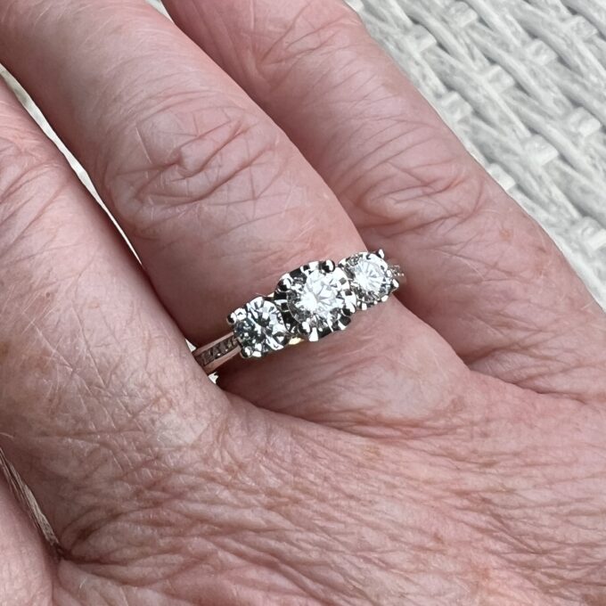 Three Stone Lab Grown Diamond Ring in 14ct Yellow Gold