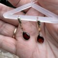 Garnet Pear Drop Earrings in 14ct Gold