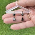 Hematite Drop Earrings in 9ct Gold
