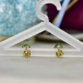 Green Stud Earrings in 9ct Gold