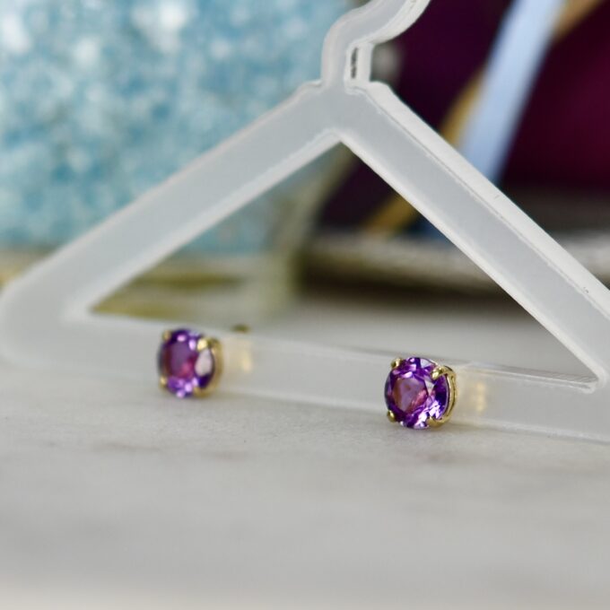 Amethyst Stud Earrings in 9ct Gold