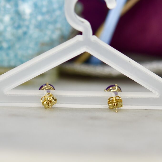 Amethyst Stud Earrings in 9ct Gold