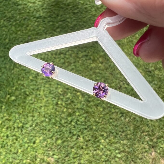 Amethyst Stud Earrings in 9ct Gold
