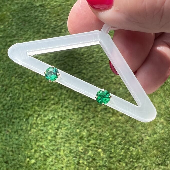 Green Stud Earrings in 9ct Gold