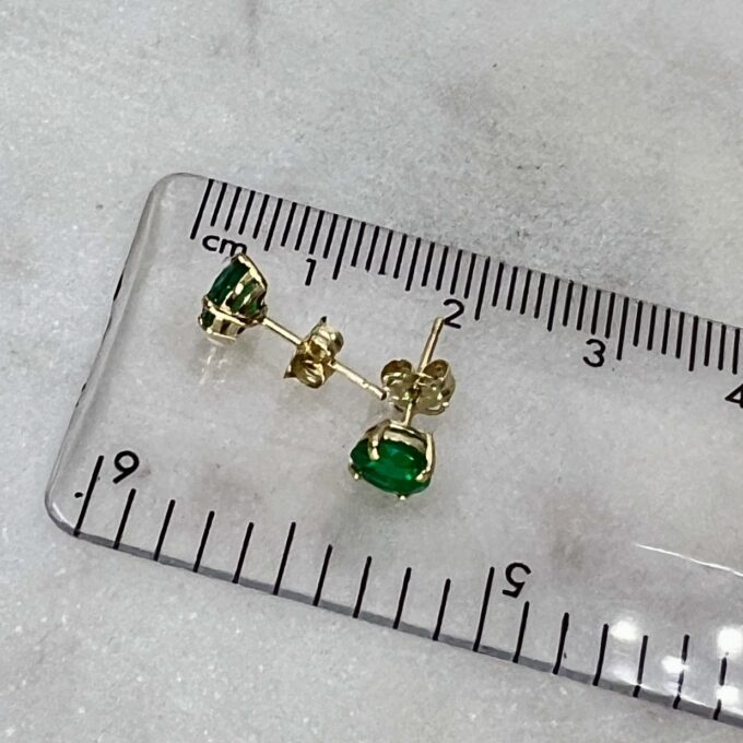 Green Stud Earrings in 9ct Gold