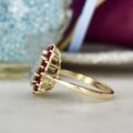 Opal & Ruby Cluster Ring in 9ct Gold