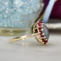 Opal & Ruby Cluster Ring in 9ct Gold