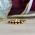 Ruby & Black Diamond Ring in 9ct Gold