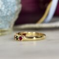 Ruby & Black Diamond Ring in 9ct Gold