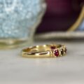 Ruby & Black Diamond Ring in 9ct Gold