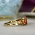 Orange Sapphire Cluster Ring in 9ct Gold