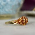Orange Sapphire Cluster Ring in 9ct Gold