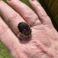 Ornate Smoky Quartz Solitaire Ring in 9ct Gold