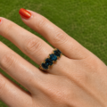 Five Stone London Blue Topaz Ring in 9ct Gold