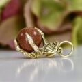 Eagle or Dragon Claw Pendant with Goldstone Ball in 9ct Gold