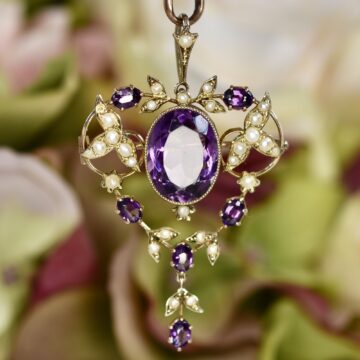 Antique Lavalier Pendant Brooch in 9ct Gold