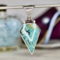 Turquoise & Agate Kite Pendant in Sterling Silver