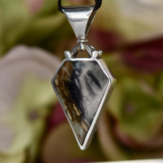 Turquoise & Agate Kite Pendant in Sterling Silver
