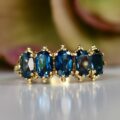 Five Stone London Blue Topaz Ring in 9ct Gold