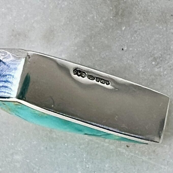 Turquoise & Agate Kite Pendant in Sterling Silver